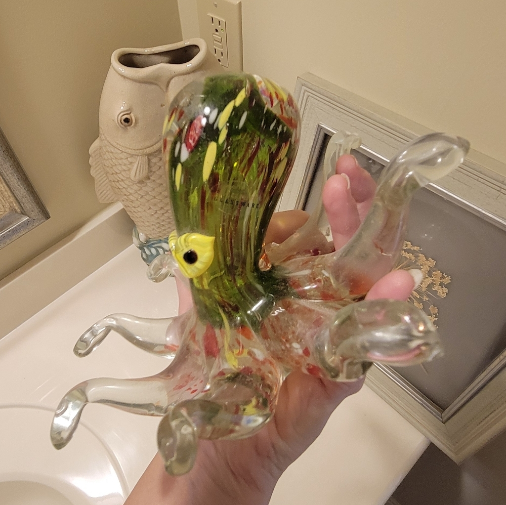 Colorful Glass Octopus Figurine - Picture 3 of 5
